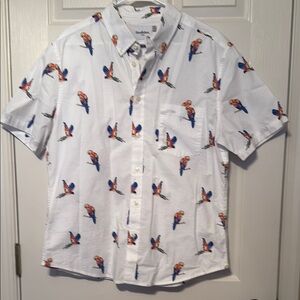 Goodfellow & Co White and Blue Casual Button Down Shirt EUC